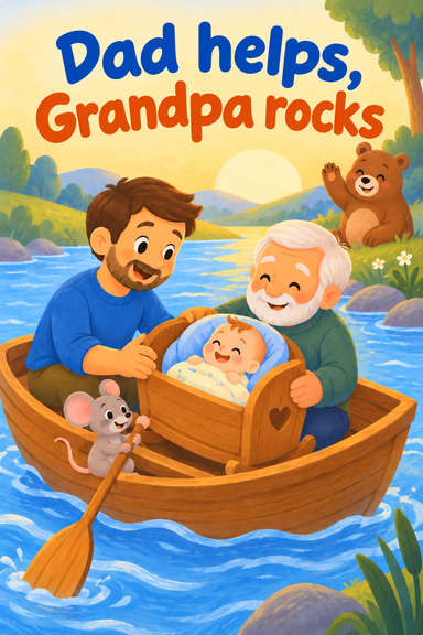 Dad helps, Grandpa rocks