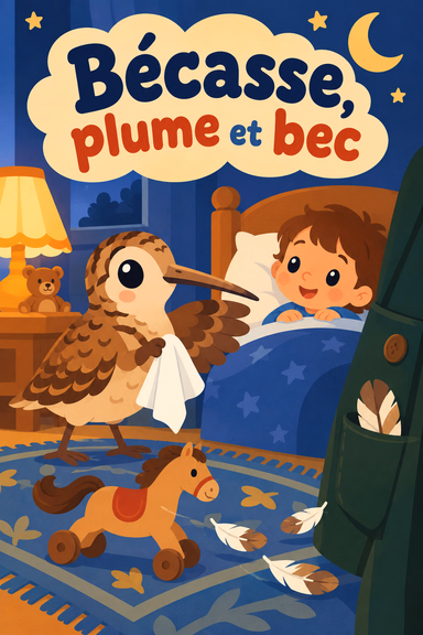 Bécasse, plume et bec