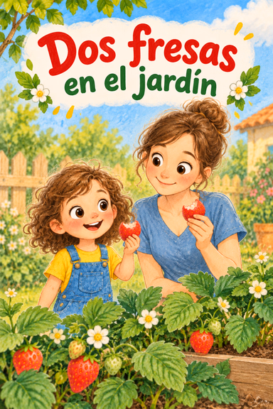 Dos fresas en el jardín