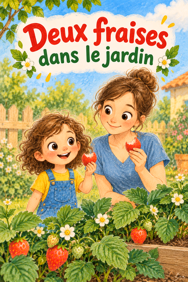 Deux fraises dans le jardin