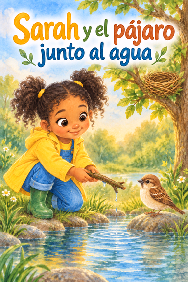 Sarah y el pájaro junto al agua