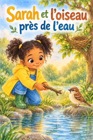 Sarah et l’oiseau près de l’eau