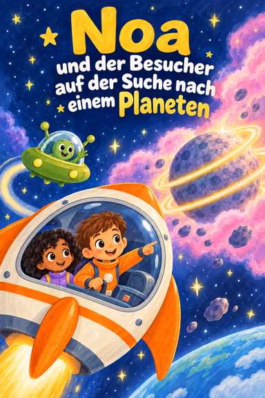 Noa und der Besucher auf der Suche nach einem Planeten
