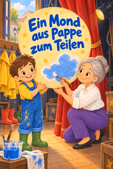 Ein Mond aus Pappe zum Teilen