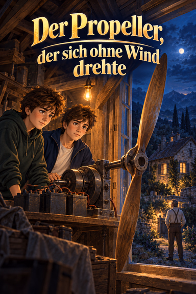 Der Propeller, der sich ohne Wind drehte