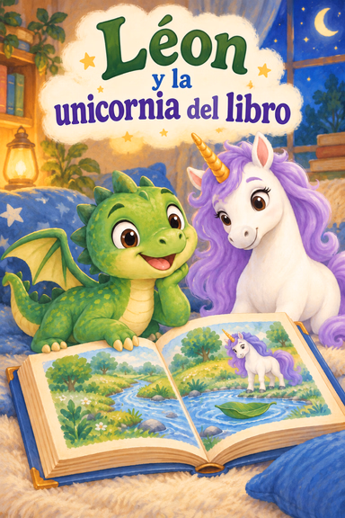 León y la unicornia del libro