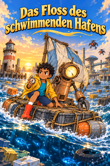 Das Floss des schwimmenden Hafens