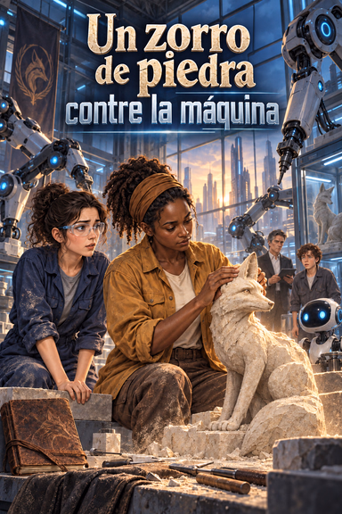 Un zorro de piedra contra la máquina