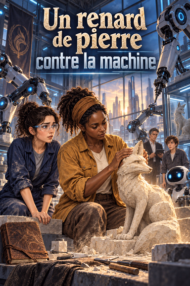 Un renard de pierre contre la machine