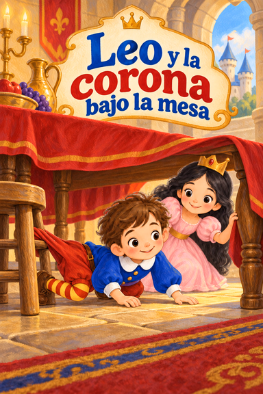 Leo y la corona bajo la mesa