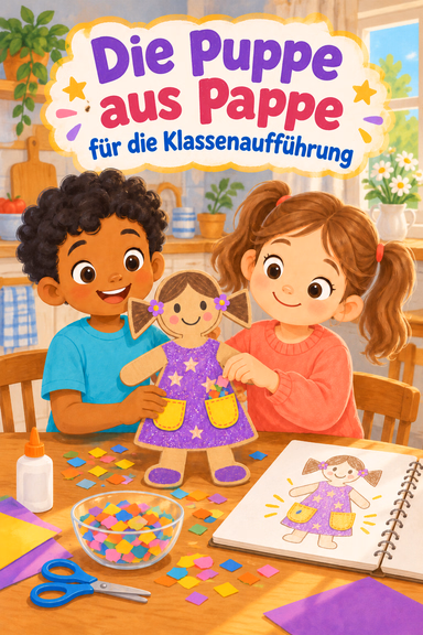 Die Puppe aus Pappe für die Klassenaufführung