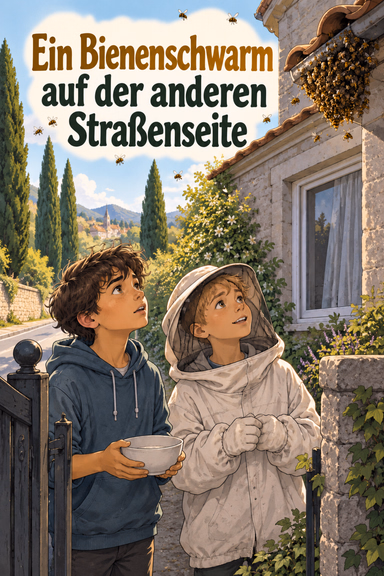 Ein Bienenschwarm auf der anderen Straßenseite