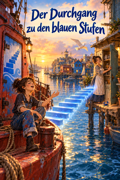Der Durchgang zu den blauen Stufen