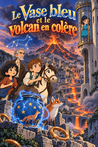 Le Vase bleu et le volcan en colère
