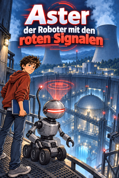 Aster der Roboter mit den roten Signalen