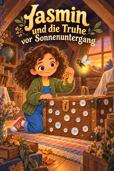 Jasmin und die Truhe vor Sonnenuntergang