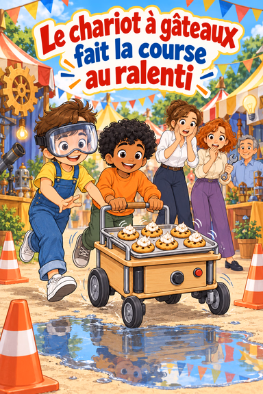 Le chariot à gâteaux fait la course au ralenti