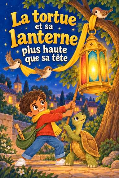 La tortue et sa lanterne plus haute que sa tête