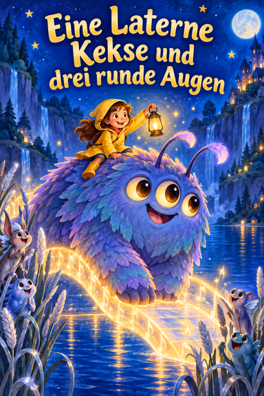 Eine Laterne Kekse und drei runde Augen