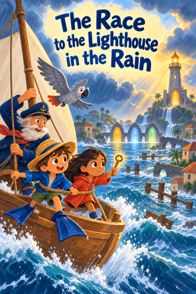 The Race to the Lighthouse in the Rain