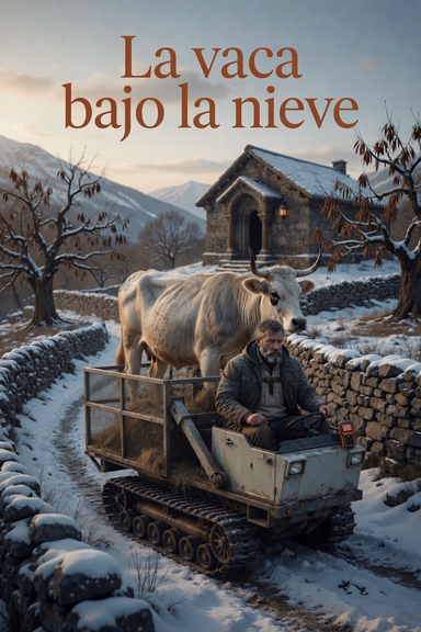 La vaca bajo la nieve