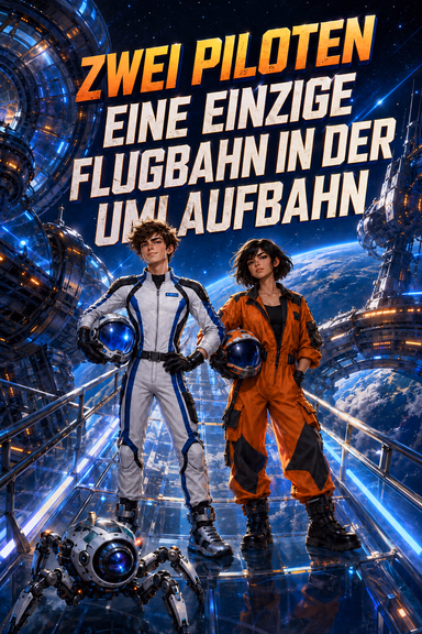 Zwei Piloten eine einzige Flugbahn in der Umlaufbahn