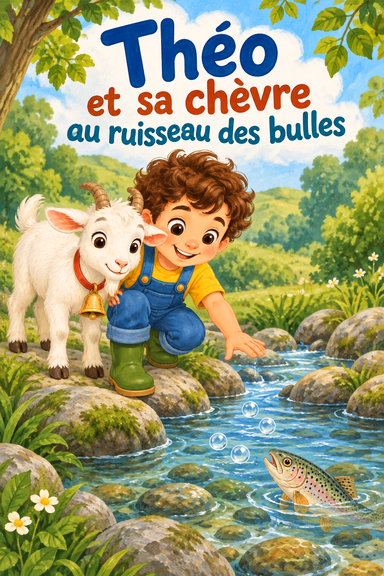 Théo et sa chèvre au ruisseau des bulles