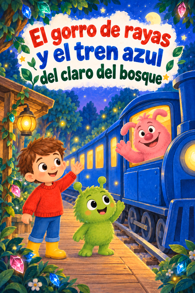 El gorro de rayas y el tren azul del claro del bosque